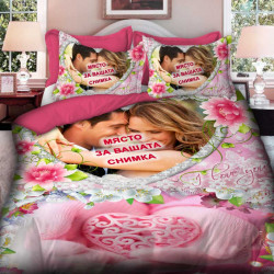 3D Луксозен спален комплект с романтичен принт и Ваша снимка 12094