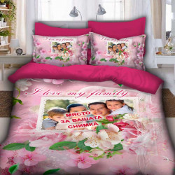 3D Луксозен спален комплект с романтичен принт и Ваша снимка 12096