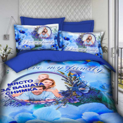3D Луксозен спален комплект с романтичен принт и Ваша снимка 12099