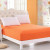 Комплект от чаршаф с ластик и 2 бр. калъфки - Ранфорс Оранжев цвят