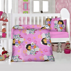 Луксозен бебешки спален комплект Дора в розово