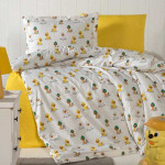 Комплект от луксозно детско спално бельо Патета в цвят жълто