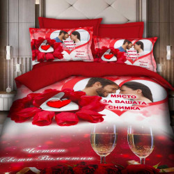 3D Луксозен спален комплект с романтичен принт и Ваша снимка 11180