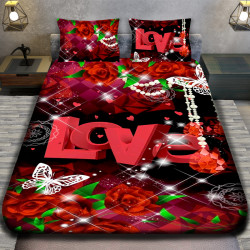 3D Луксозен спален комплект за влюбени 5970