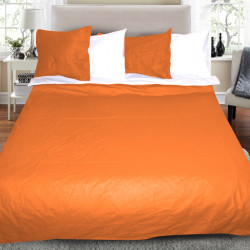 Комплект от двулицево спално бельо Orange&White с подарък