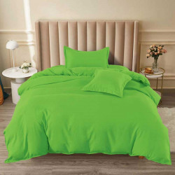 Едноцветен спален комплект от Ранфорс в Тревисто зелен цвят с подарък