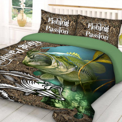 3D луксозен спален комплект с риболовни мотиви 7398