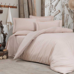 Луксозно спално бельо от сатениран памук Екрю