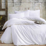 Луксозно спално бельо от сатениран памук White