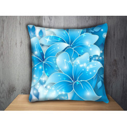 3D декоративна възглавничка Сини цветя